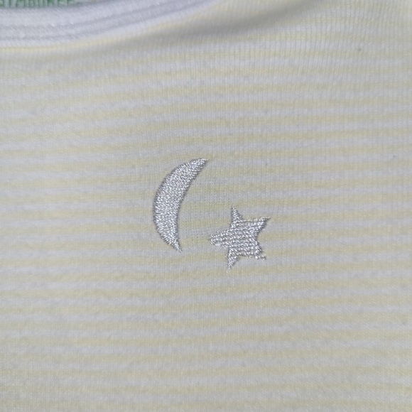 ⭐️ Vintage Gymboree Moon Stars Preemie Baby Yellow White Sleep Gown Unisex - Picture 4 of 6